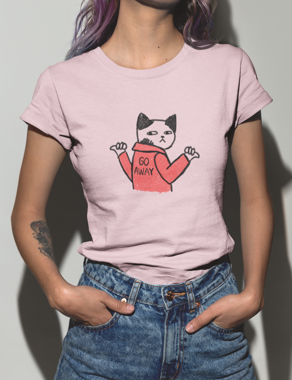 Go Away Kissa Naisten T-Paita