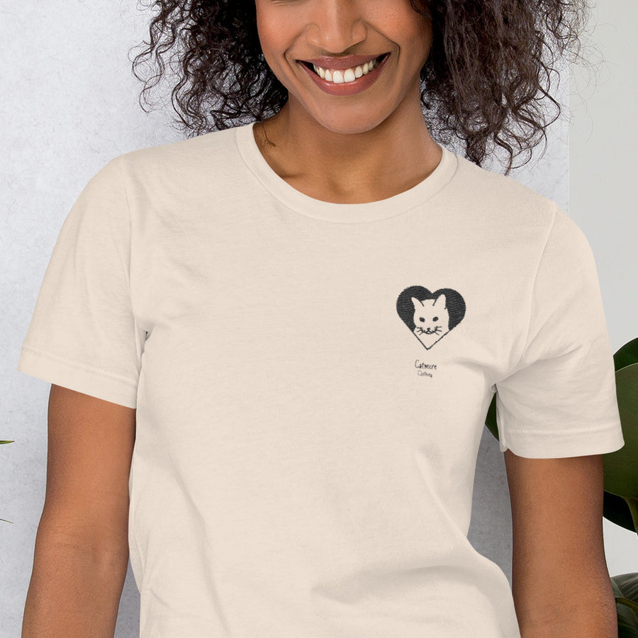 Emroided Kitty Love Women's Tee